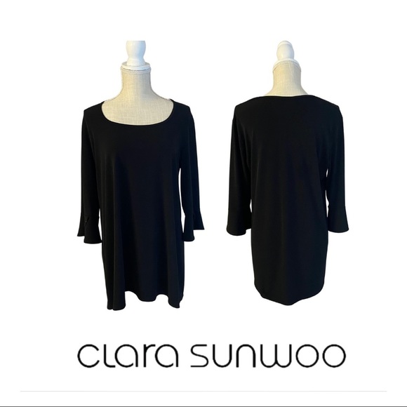 Clara Sun Woo Black Tulip Sleeve Tunic - Picture 1 of 1